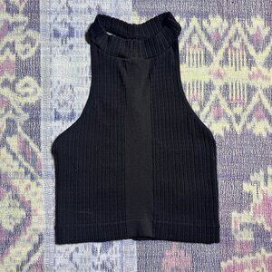 Intimately Free People Black High Neck Crop Tank Women's Size Medium/Large M/L